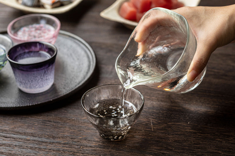 Tsugaru Handblown Sake Cup Set - The Seafood Delight of Aomori