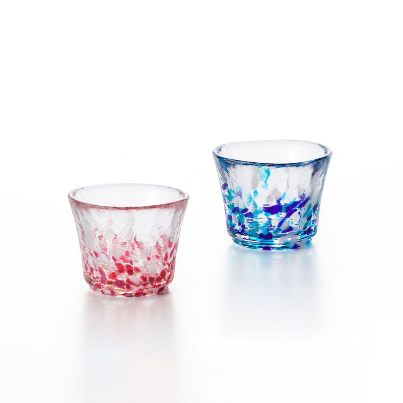 Tsugaru Handblown Ochoko Sake Cup Set - Spring Dew/Summer Dew